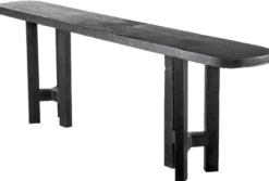 Casa Padrino Luxus Konsole Antik Schwarz 230 x 35 x H. 74,5 cm - Rechteckiger Massivholz Konsolentisch - Massivholz Möbel - Luxus Möbel - Luxus Qualität
