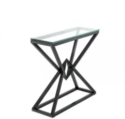 Casa Padrino Luxus Konsole aus rostfreiem Stahl und Glas in Bronze 90 x 30 x H. 82 cm