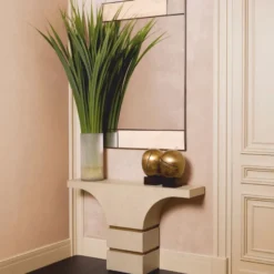 Casa Padrino Luxus Konsole Beige / Messing 130 cm - Luxus Hotel Möbel