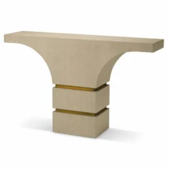 Casa Padrino Luxus Konsole Beige / Messing 130 cm - Luxus Hotel Möbel