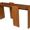 Casa Padrino Luxus Konsole Braun 155 x 50 x H. 80 cm - Massivholz Konsolentisch im warmen Bernsteinton mit weich gerundeten Formen - Luxus Möbel