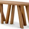 Casa Padrino Luxus Konsole Braun 160 x 54,5 x H. 76,5 cm - Ovaler Konsolentisch mit massiver Eichenholz Tischplatte - Massivholz Möbel - Luxus Möbel - Luxus Qualität