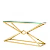 Casa Padrino Luxus Konsole Edelstahl Gold Finish - 150 x 40 x H 74 cm - Konsolentisch in Gold