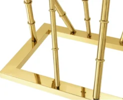 Casa Padrino Luxus Konsole Gold / Schwarz - Edler Konsolentisch aus Edelstahl und Glas - 139,5 x 40 x H. 78 cm