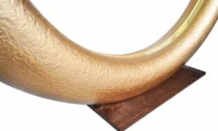 Casa Padrino Luxus Konsole Gold / Dunkelbraun 230 x 45 x H. 86 cm - Konsolentisch mit Glasplatte - Wohnzimmer Möbel - Hotel Möbel - Luxus Kollektion