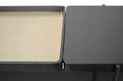 Casa Padrino Luxus Konsole Gold / Schwarz 140 x 40 x H. 90 cm - Konsolentisch mit gebürstetem Edelstahlgestell und schwarzen Eichenfurnier Flächen - Luxus Möbel