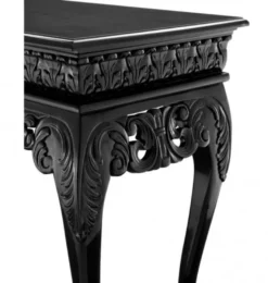 Casa Padrino Luxus Konsole im Barockstil aus Mahagoni Holz, gewachstes Schwarz, 152 x 52 x H. 101 cm