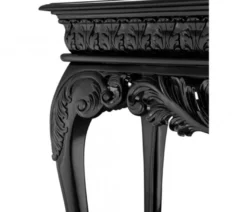 Casa Padrino Luxus Konsole im Barockstil aus Mahagoni Holz, gewachstes Schwarz, 152 x 52 x H. 101 cm