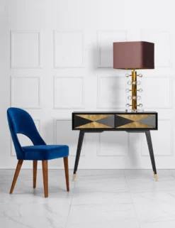 Casa Padrino Luxus Konsole Matt Schwarz / Antik Gold / Gold 100 x 35 x H. 80 cm - Verspiegelter Massivholz Konsolentisch mit 2 Schubladen - Luxus Möbel - Luxus Einrichtung
