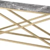 Casa Padrino Luxus Konsole Messing / Grau 150 x 40 x H. 74 cm - Rechteckiger Edelstahl Konsolentisch mit Marmorplatte - Wohnzimmer Möbel - Hotel Möbel - Luxus Möbel - Luxus Einrichtung