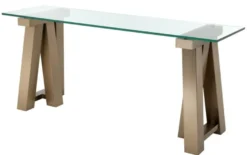 Casa Padrino Luxus Konsole Messing 90 x 25 x H. 90 cm - Wohnzimmermöbel