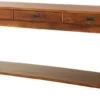 Casa Padrino Luxus Konsole mit 3 Schubladen in braun 162,5 x 47,5 x H. 76 cm - Wohnzimmermöbel