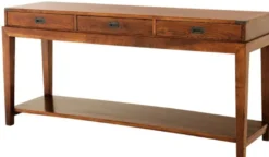 Casa Padrino Luxus Konsole mit 3 Schubladen in braun 162,5 x 47,5 x H. 76 cm - Wohnzimmermöbel