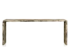 Casa Padrino Luxus Konsole Naturfarben 215 x 40 x H. 80 cm - Konsolentisch aus recyceltem Ulmen Altholz - Luxus Möbel