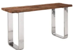 Casa Padrino Luxus Konsolentisch Braun / Silber 140 x 40 x H. 80 cm - Luxus Konsole