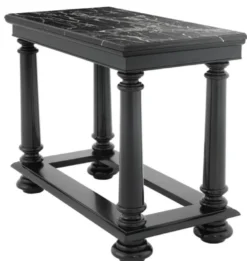 Casa Padrino Luxus Konsolentisch in schwarz mit schwarzer Marmorplatte 100 x 50 x H. 79 cm - Limited Edition