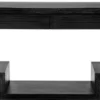 Casa Padrino Luxus Konsole Schwarzgrau 180 x 50 x H. 77 cm - Rechteckiger Konsolentisch mit 2 Schubladen - Wohnzimmer Möbel - Hotel Möbel - Luxus Möbel - Luxus Einrichtung
