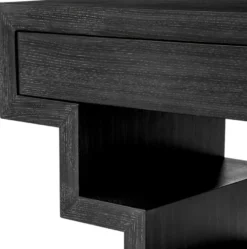 Casa Padrino Luxus Konsole Schwarzgrau 180 x 50 x H. 77 cm - Rechteckiger Konsolentisch mit 2 Schubladen - Wohnzimmer Möbel - Hotel Möbel - Luxus Möbel - Luxus Einrichtung
