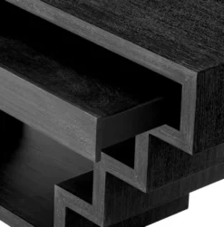 Casa Padrino Luxus Konsole Schwarzgrau 180 x 50 x H. 77 cm - Rechteckiger Konsolentisch mit 2 Schubladen - Wohnzimmer Möbel - Hotel Möbel - Luxus Möbel - Luxus Einrichtung