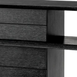 Casa Padrino Luxus Konsole Schwarzgrau 180 x 46 x H. 76 cm - Rechteckiger Konsolentisch mit 4 Schubladen - Wohnzimmer Möbel - Hotel Möbel - Luxus Möbel - Luxus Einrichtung