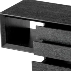 Casa Padrino Luxus Konsole Schwarzgrau 180 x 46 x H. 76 cm - Rechteckiger Konsolentisch mit 4 Schubladen - Wohnzimmer Möbel - Hotel Möbel - Luxus Möbel - Luxus Einrichtung