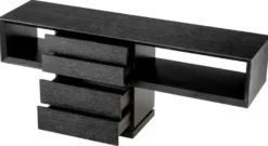 Casa Padrino Luxus Konsole Schwarzgrau 180 x 46 x H. 76 cm - Rechteckiger Konsolentisch mit 4 Schubladen - Wohnzimmer Möbel - Hotel Möbel - Luxus Möbel - Luxus Einrichtung