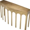 Casa Padrino Luxus Konsole Vintage Messing 132 x 37,5 x H. 79 cm - Rechteckiger Aluminium Konsolentisch - Wohnzimmer Möbel - Aluminium Möbel - Luxus Möbel - Luxus Qualität