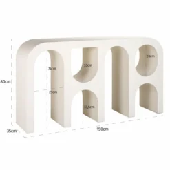 Casa Padrino Luxus Konsole Weiß 150 x 35 x H. 80 cm - Luxus Wohnzimmer Möbel