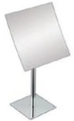 Casa Padrino Luxus Kosmetik Tischspiegel Silber 16 x 19 x H. 30 cm - Verchromter Badezimmer Schmink Spiegel - Luxus Badezimmer Accessoires