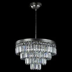 Casa Padrino Luxus Kristall Deckenleuchte Silber Ø 40 x H. 20 cm - Prunkvolle Messing Deckenleuchte mit böhmischem Kristallglas - Barock Möbel - Edel & Prunkvoll