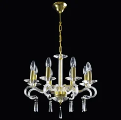 Casa Padrino Luxus Kristall Deckenleuchte Gold Ø 50 x H. 42 cm - Prunkvolle Messing Deckenleuchte mit böhmischem Kristallglas - Barock Möbel - Edel & Prunkvoll