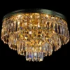 Casa Padrino Luxus Kristall Deckenleuchte Gold Ø 40 x H. 20 cm - Prunkvolle Messing Deckenleuchte mit böhmischem Kristallglas - Barock Möbel - Edel & Prunkvoll
