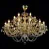 Casa Padrino Luxus Kristall Deckenleuchte Gold Ø 90 x H. 63 cm - Prunkvolle Messing Deckenleuchte mit böhmischem Kristallglas - Barock Möbel - Edel & Prunkvoll