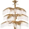 Casa Padrino Luxus Kristallglas Kronleuchter Vintage Messingfarben 80 x 80 x H. 88 cm - Luxus Qualität