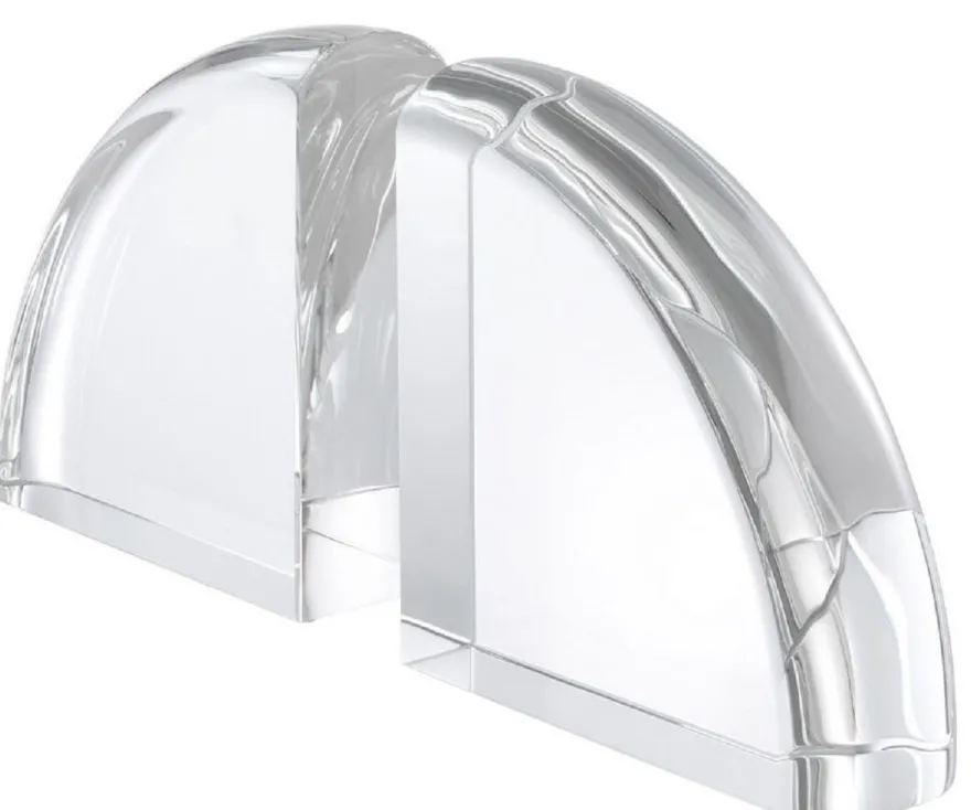 Casa Padrino Luxus Kristallglas Buchstützen Set 22 x 7,5 x H. 22,5 cm - Luxus Deko Accessoires