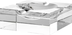 Casa Padrino Luxus Kristallglas Aschenbecher 20 x 20 x H. 7,5 cm - Wohnzimmer Accessoires