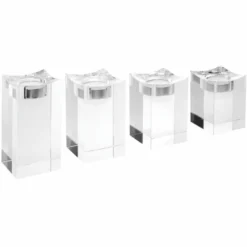 Casa Padrino Luxus Kristallglas Teelichthalter Set - Deko Accessoires