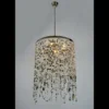 Casa Padrino Luxus Kristall Hängeleuchte Silber Ø 50 x H. 75 cm - Prunkvolle Messing Hängeleuchte mit böhmischem Kristallglas - Barock Möbel - Edel & Prunkvoll