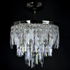 Casa Padrino Luxus Kristall Kronleuchter Silber Ø 35 x H. 30 cm - Prunkvolle Messing Kronleuchter mit böhmischem Kristallglas - Barock Möbel - Edel & Prunkvoll