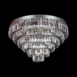 Casa Padrino Luxus Kristall Kronleuchter Silber Ø 60 x H. 43 cm - Prunkvolle Messing Kronleuchter mit böhmischem Kristallglas - Barock Möbel - Edel & Prunkvoll