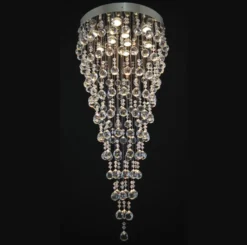 Casa Padrino Luxus Kristall Kronleuchter Silber Ø 50 x H. 110 cm - Prunkvolle Messing Kronleuchter mit böhmischem Kristallglas - Barock Möbel - Edel & Prunkvoll