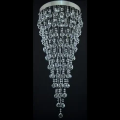 Casa Padrino Luxus Kristall Kronleuchter Silber Ø 50 x H. 110 cm - Prunkvolle Messing Kronleuchter mit böhmischem Kristallglas - Barock Möbel - Edel & Prunkvoll