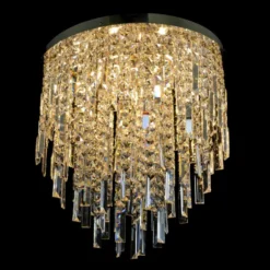 Casa Padrino Luxus Kristall Kronleuchter Silber Ø 50 x H. 50 cm - Prunkvolle Messing Kronleuchter mit böhmischem Kristallglas - Barock Möbel - Edel & Prunkvoll