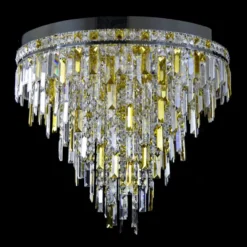 Casa Padrino Luxus Kristall Kronleuchter Gold Ø 70 x H. 60 cm - Prunkvolle Messing Kronleuchter mit böhmischem Kristallglas - Barock Möbel - Edel & Prunkvoll