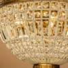 Casa Padrino Luxus Kristall Kronleuchter Gold Ø 34 x H. 80 cm - Prunkvoller Kronleuchter mit Kristallkugel