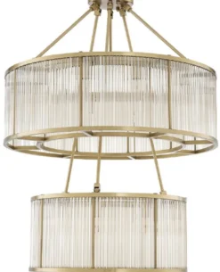 Casa Padrino Luxus Kronleuchter Antik Messingfarben Ø 90 x H. 116 cm - Runder Hotel & Restaurant Kronleuchter - Luxus Qualität