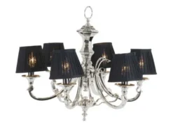 Casa Padrino Luxus Kronleuchter - Luxus Hängeleuchte Nickel, Durchmesser 58 x H 53 cm