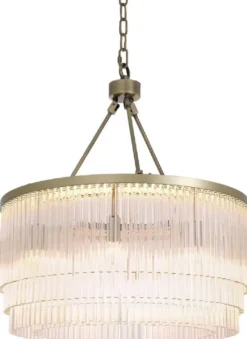 Casa Padrino Luxus Kronleuchter Messingfarben Ø 60 x H. 68 cm - Edler Wohnzimmer Kronleuchter - Luxus Qualität