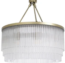 Casa Padrino Luxus Kronleuchter Messingfarben Ø 60 x H. 68 cm - Edler Wohnzimmer Kronleuchter - Luxus Qualität