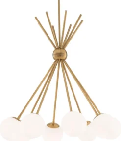 Casa Padrino Luxus Kronleuchter Antik Messing / Weiß Ø 85 x H. 84 cm - Designermöbel
